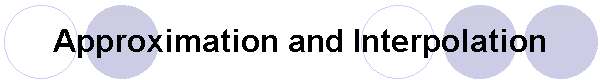 Approximation and Interpolation