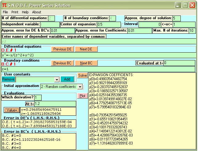 Click to view Ordinary Differential Equations 1.00 screenshot